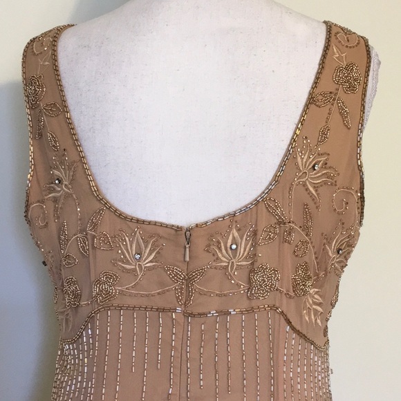 LaBelle 100%SilkBeadedSleevelessFormalGownSz 6, 8 - Picture 5 of 8